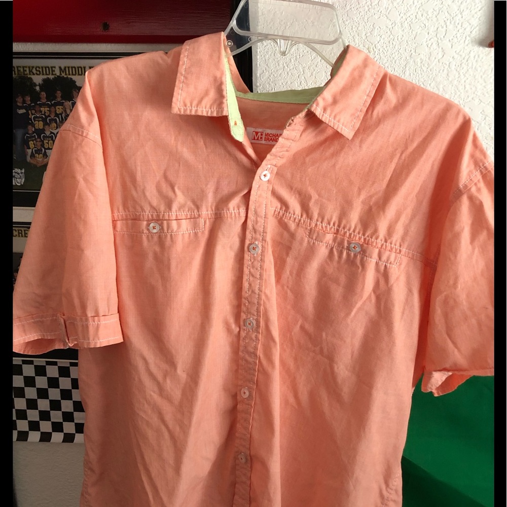Salmon/pink button up shirt